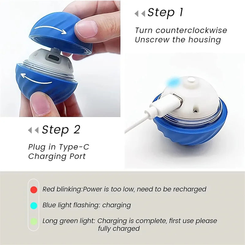 Smart Interactive Dog Ball - USB Rechargeable Moving Toy