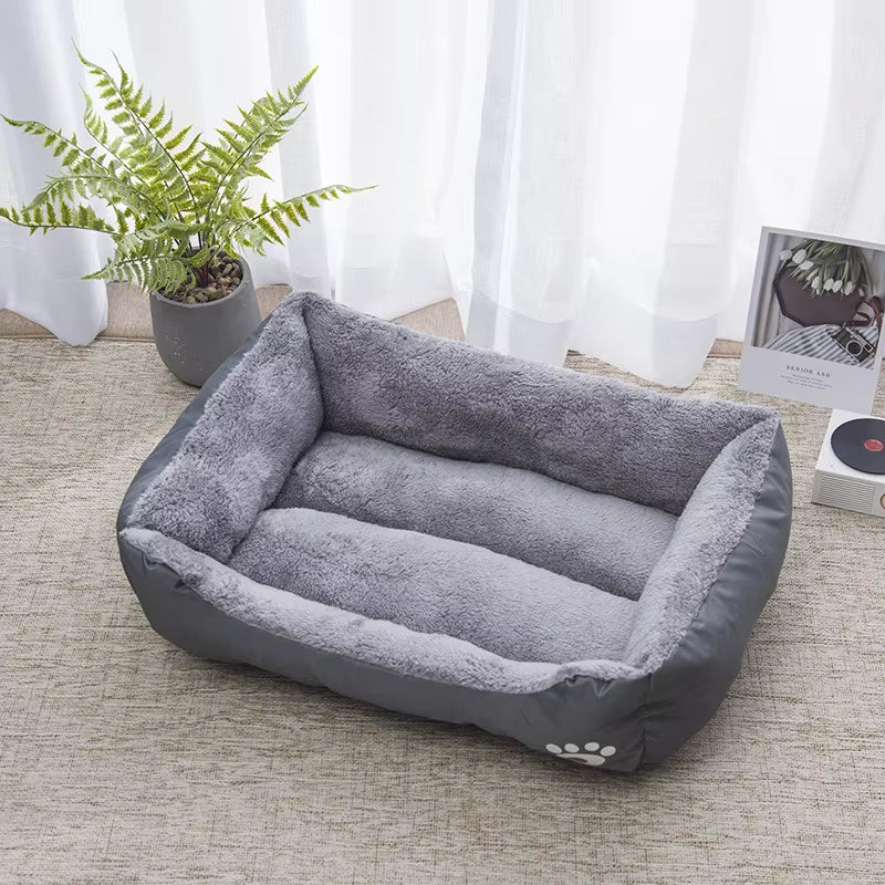 Color Square Winter Soft Warm House for Dog Bed Waterproof Cat Bed