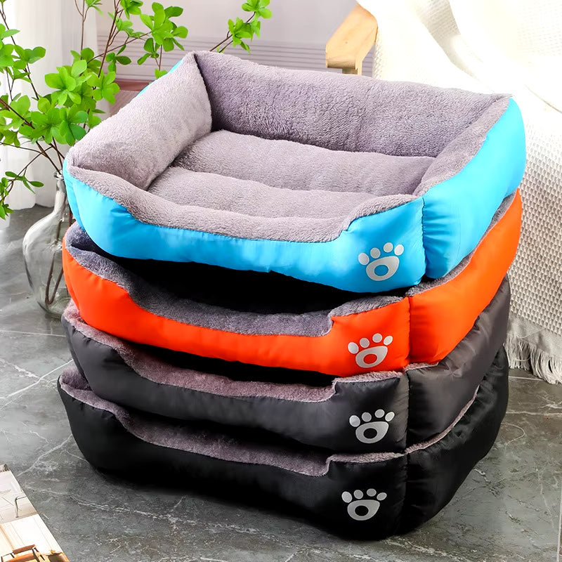 Color Square Winter Soft Warm House for Dog Bed Waterproof Cat Bed
