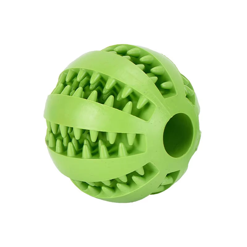Interactive Rubber Dog Ball - Chew & Tooth Cleaning Toy