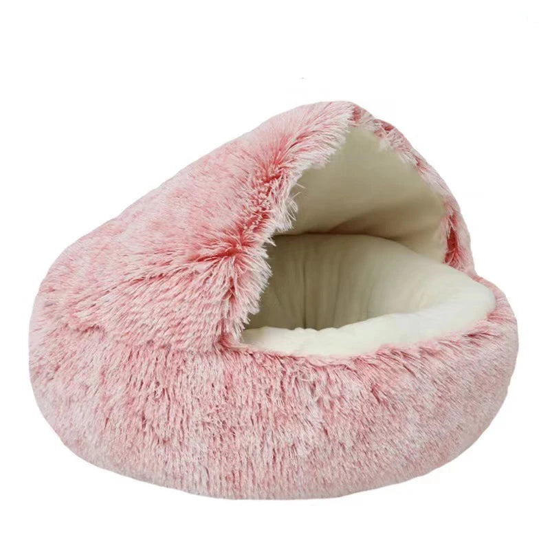  Warm Soft Pet Bed with Cover round Cat Dog Sleeping Nest Cave 