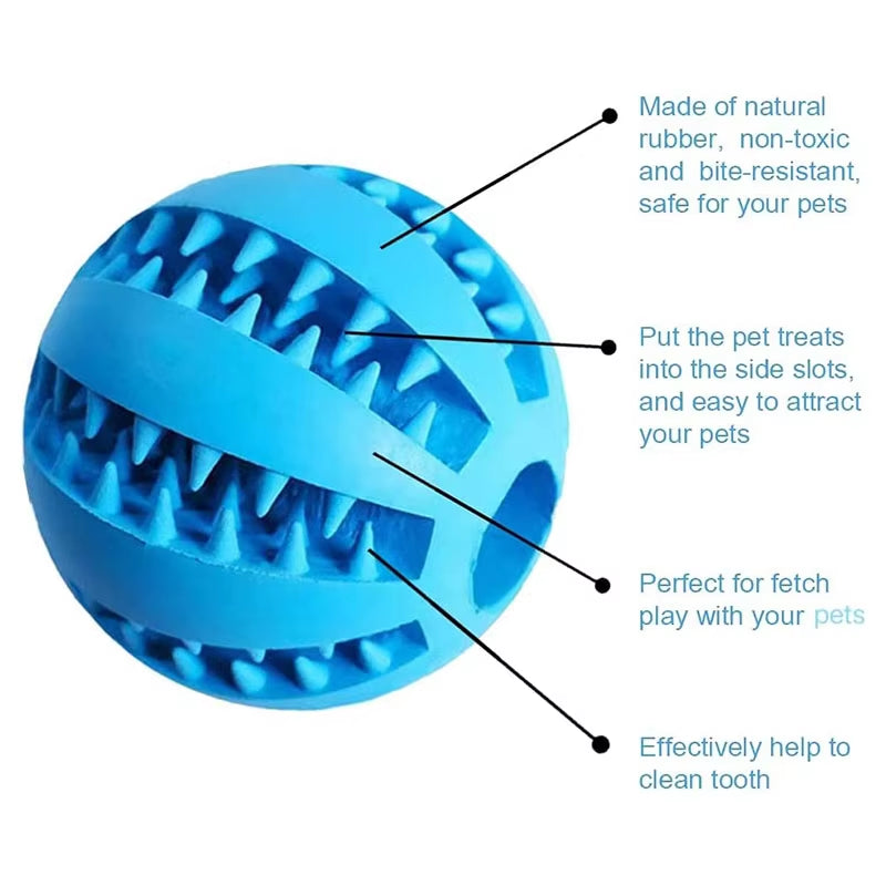 Interactive Rubber Dog Ball - Chew & Tooth Cleaning Toy