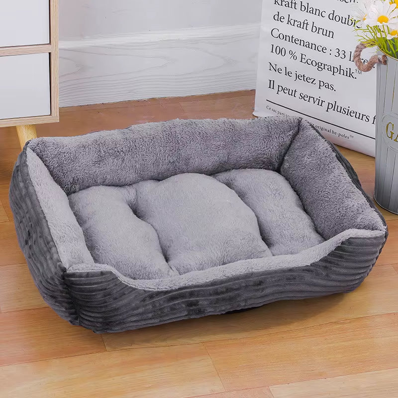 Color Square Winter Soft Warm House for Dog Bed Waterproof Cat Bed