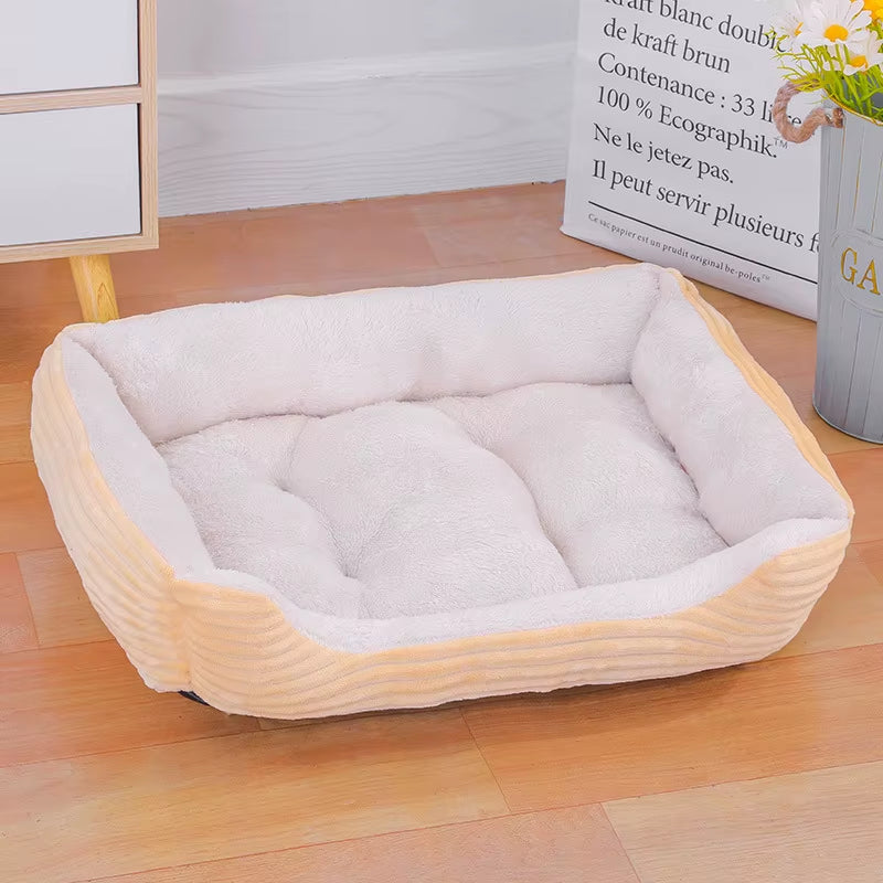 Color Square Winter Soft Warm House for Dog Bed Waterproof Cat Bed