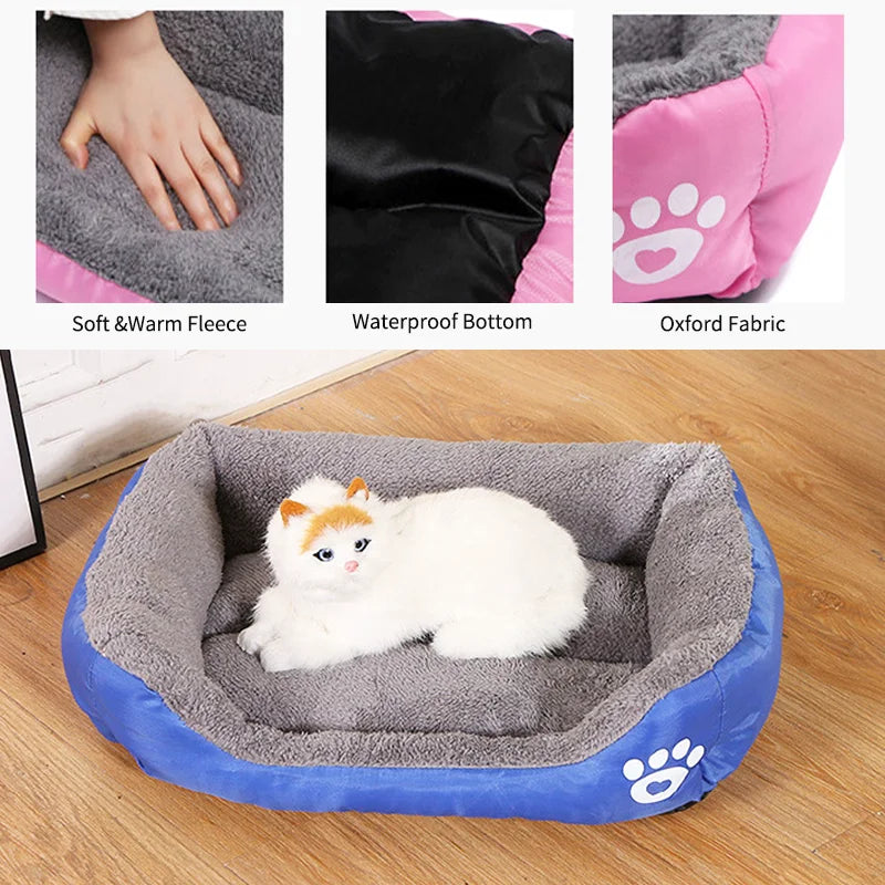 Large Pet Bed Square Plush Kennel Summer Washable Waterproof Mattress