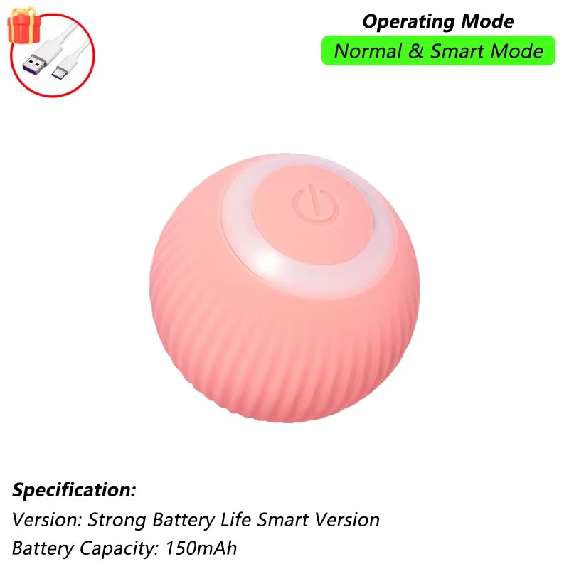 Smart Interactive Cat Ball - Rechargeable Rolling Toy with Tail