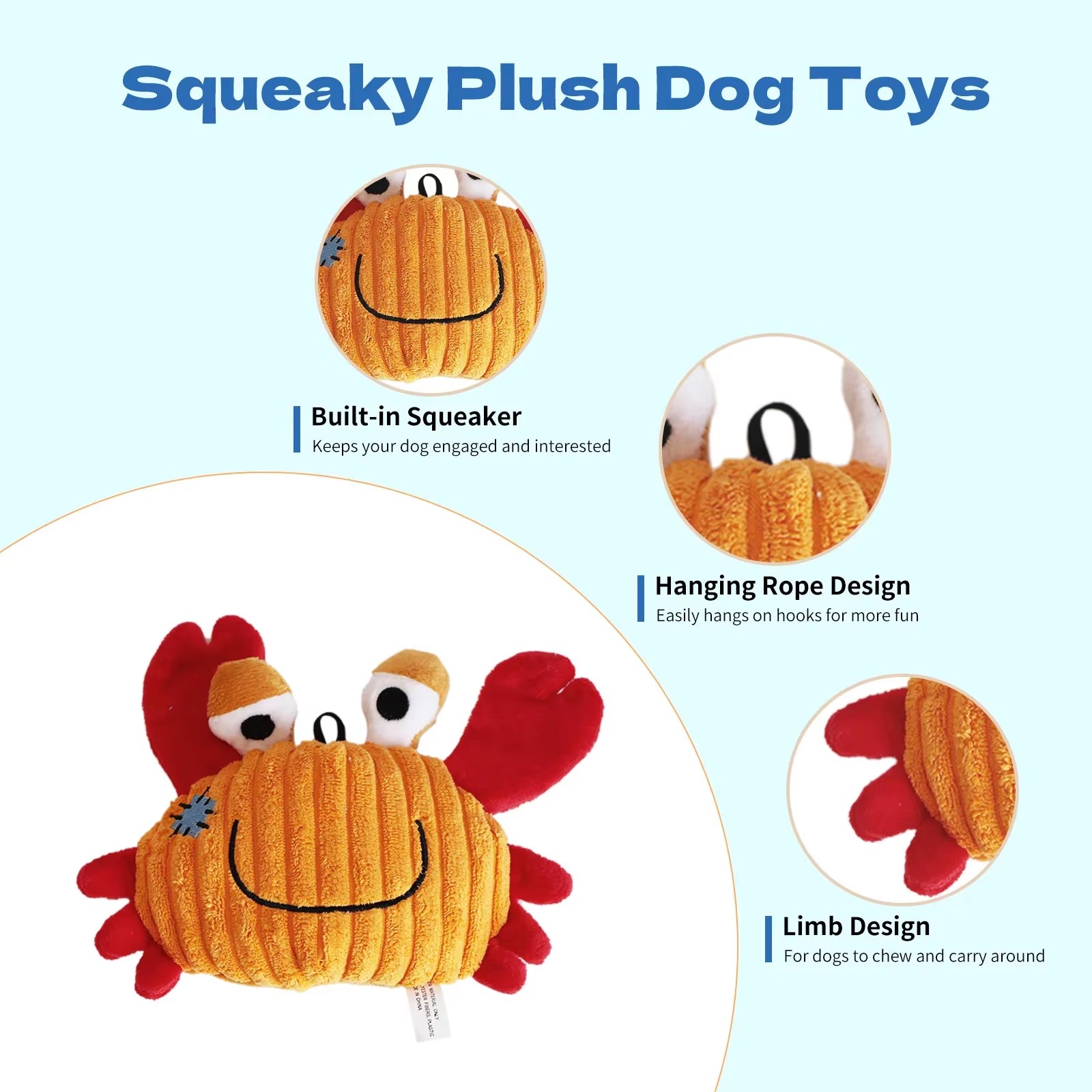 Squeaky Plush Toy for Small Dogs - Ocean Series