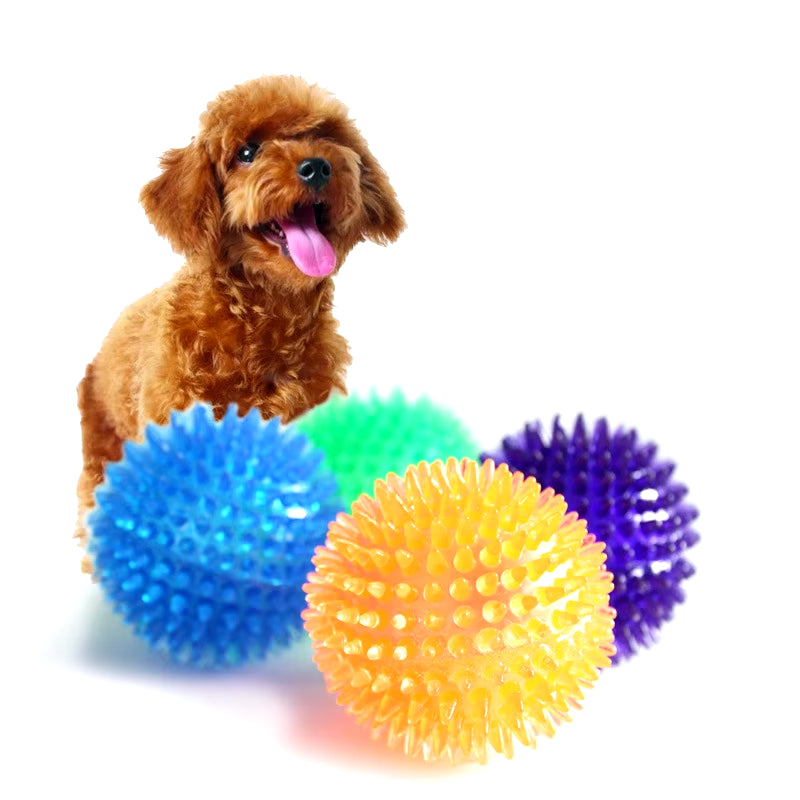 Polka Squeaky Chew Toy - TPR Dog & Puppy Teeth Cleaner