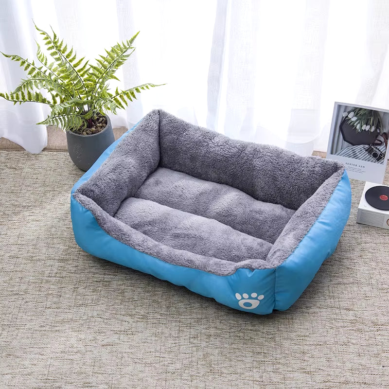 Color Square Winter Soft Warm House for Dog Bed Waterproof Cat Bed