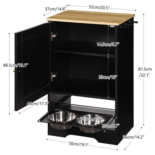 Feeding Station With 1 Storage Cabinets,