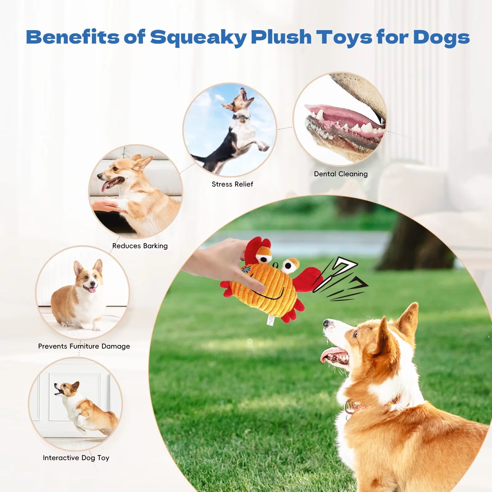 Squeaky Plush Toy for Small Dogs - Ocean Series