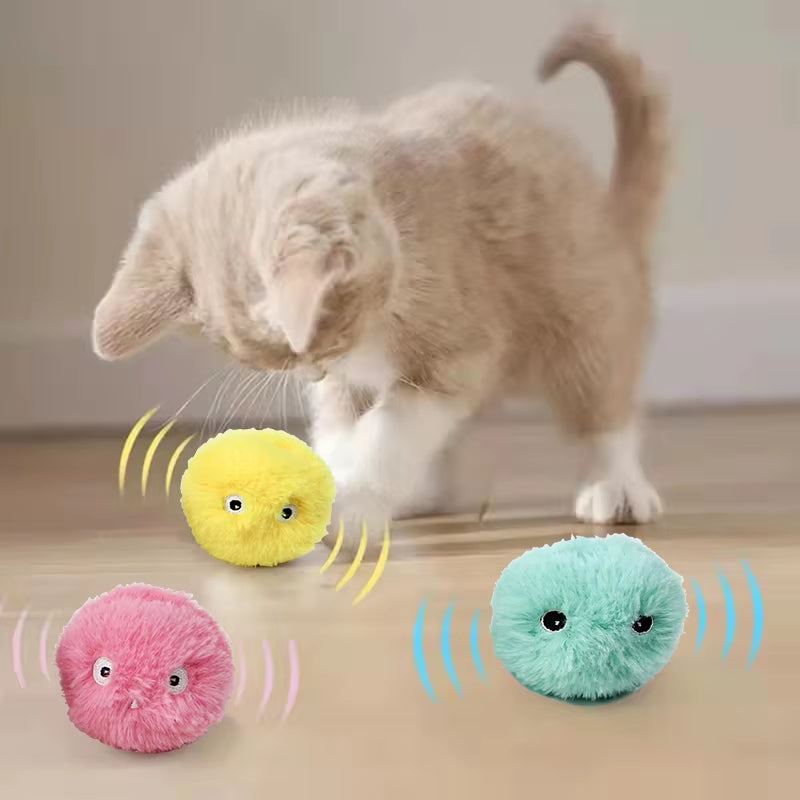 Interactive Catnip Plush Toy - Smart Squeaky Training Ball