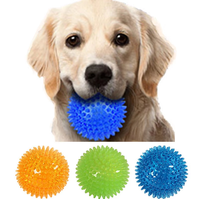 Polka Squeaky Chew Toy - TPR Dog & Puppy Teeth Cleaner