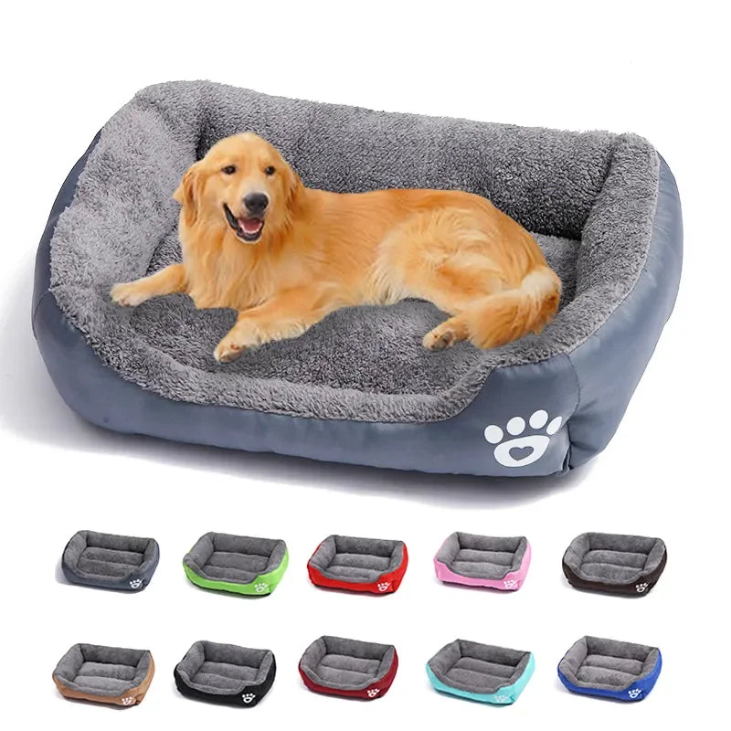 Large Pet Bed Square Plush Kennel Summer Washable Waterproof Mattress