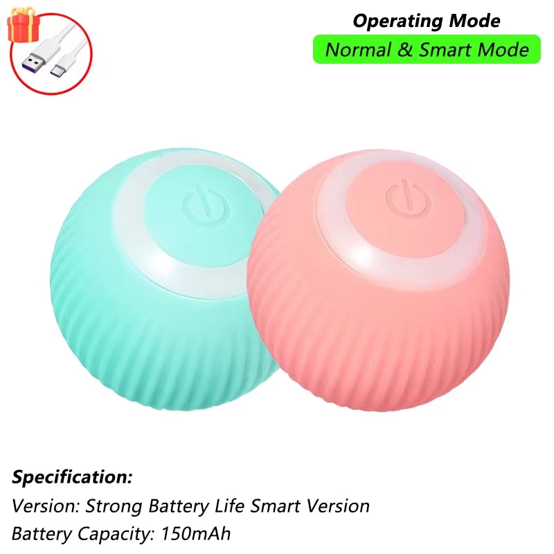 Smart Interactive Cat Ball - Rechargeable Rolling Toy with Tail