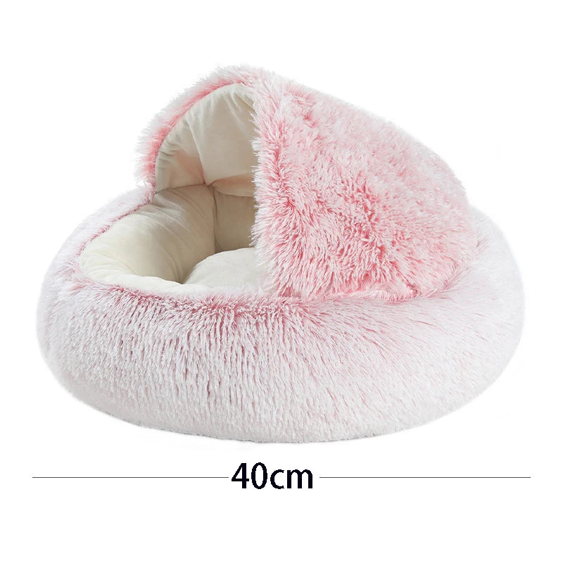  Warm Soft Pet Bed with Cover round Cat Dog Sleeping Nest Cave 
