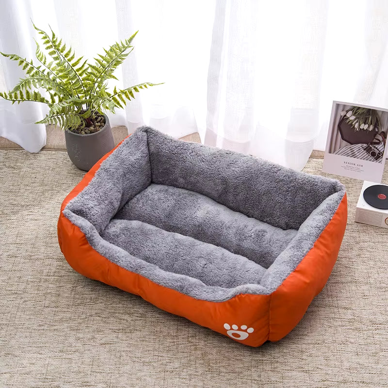 Color Square Winter Soft Warm House for Dog Bed Waterproof Cat Bed