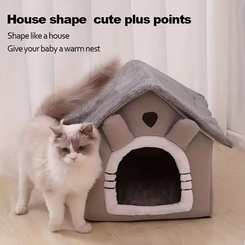 Foldable Pet House Removable Washable Cat House Puppy Cave 