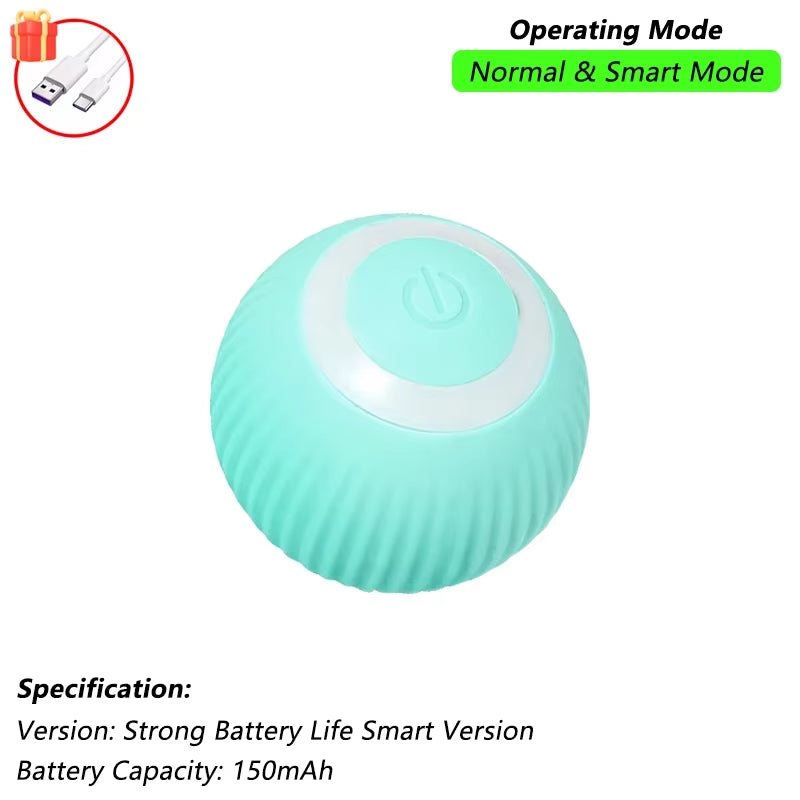 Smart Interactive Cat Ball - Rechargeable Rolling Toy with Tail