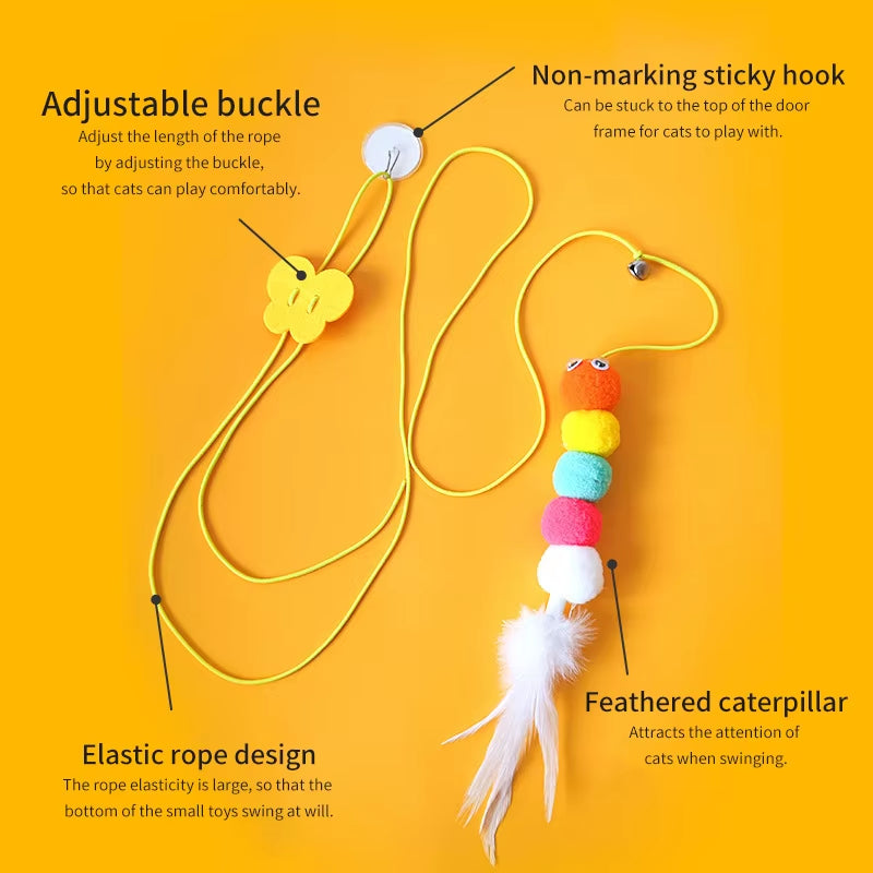 Interactive Hanging Cat Teaser Wand Toy