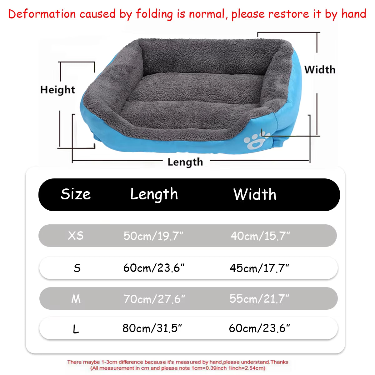 Color Square Winter Soft Warm House for Dog Bed Waterproof Cat Bed