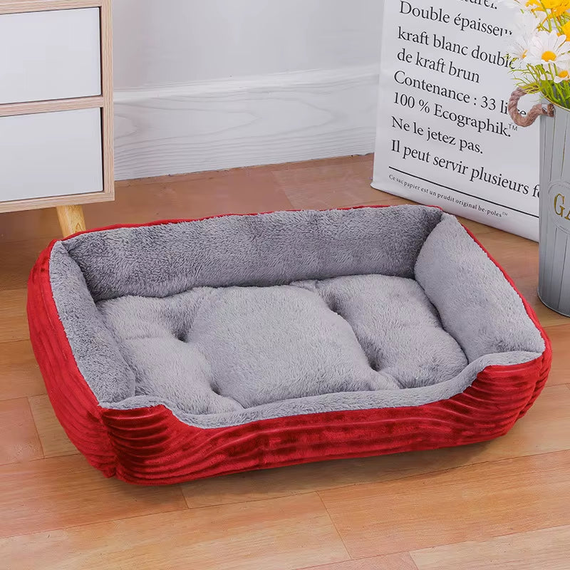 Color Square Winter Soft Warm House for Dog Bed Waterproof Cat Bed
