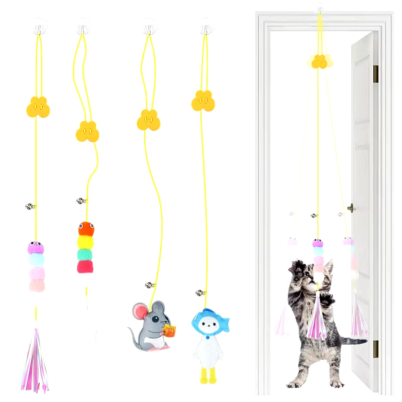 Interactive Hanging Cat Teaser Wand Toy