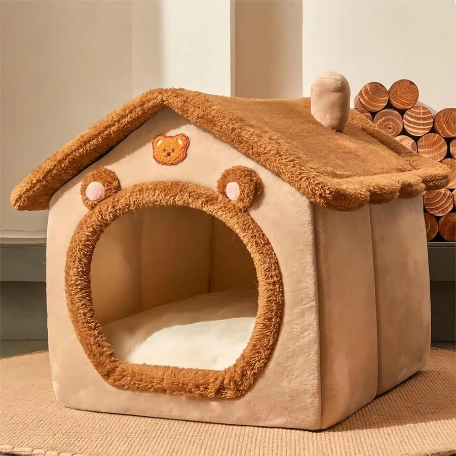 Foldable Pet House Removable Washable Cat House Puppy Cave 
