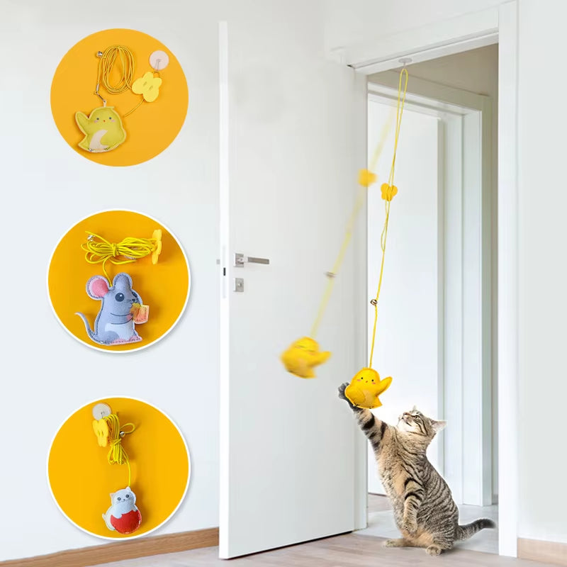 Interactive Hanging Cat Teaser Wand Toy