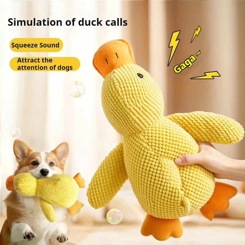 Plush Duck Dog Toy - Bite Resistant & Teeth Grinding Sound