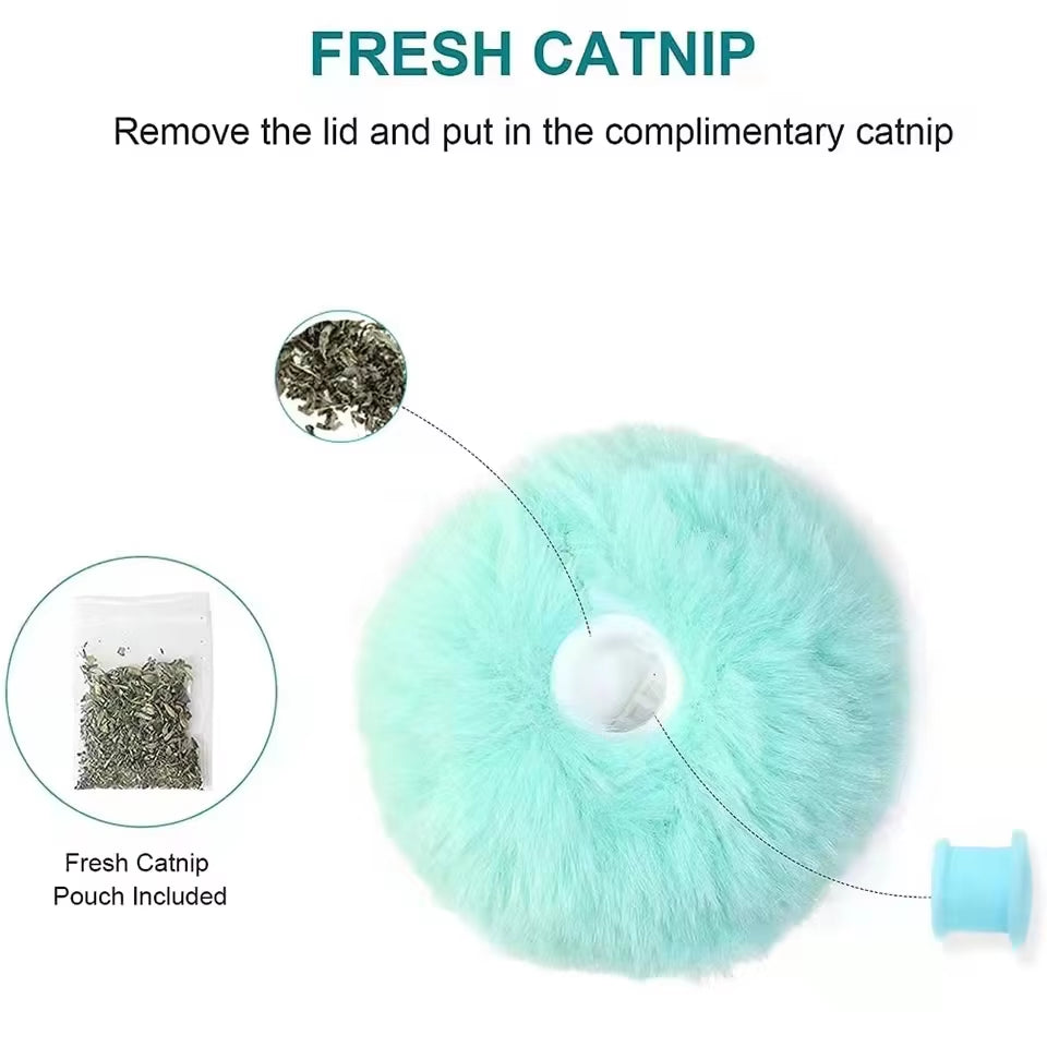 Interactive Catnip Plush Toy - Smart Squeaky Training Ball