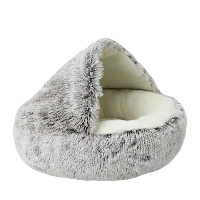  Warm Soft Pet Bed with Cover round Cat Dog Sleeping Nest Cave 