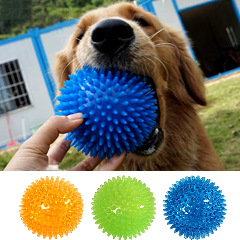 Polka Squeaky Chew Toy - TPR Dog & Puppy Teeth Cleaner